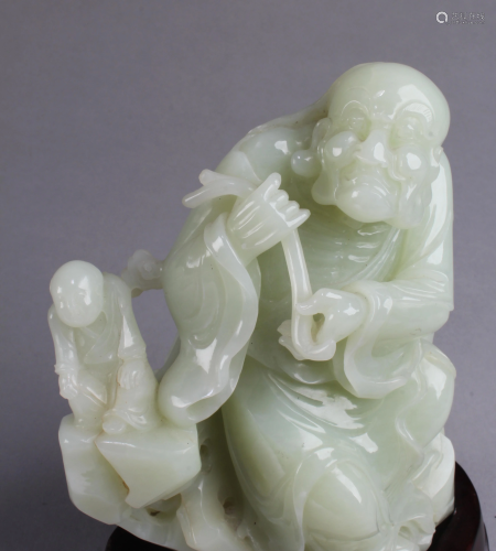 Chinese Jade Carved Monk Statue