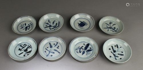 A Group of Eight Chinese Blue & White Porcelai…