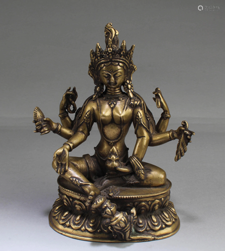 A Bronze Bodhisattva Statue