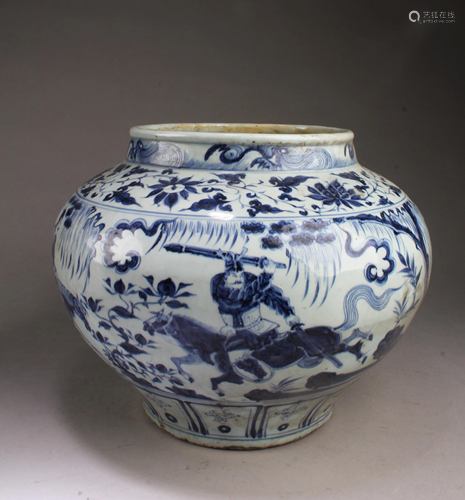 Chinese Blue & White Porcelain Jar