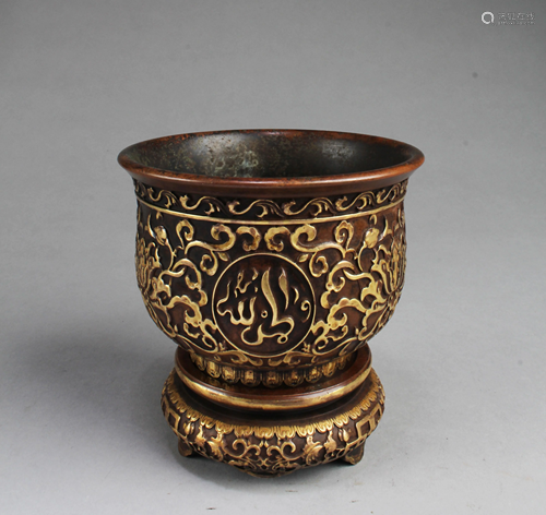 Chinese Gilt Bronze Incense Burner