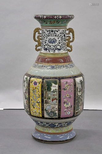 Massive Chinese Qianlong-Style Enameled-Porce…