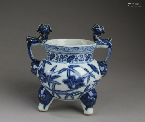 Chinese Porcelain Tripod Censer