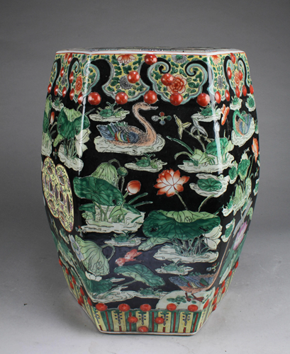 Chinese Famille Verte Garden Stool