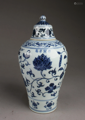 Chinese Blue & White Porcelain Vase