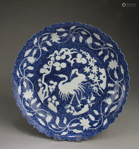 Chinese Blue & White Porcelain Charger