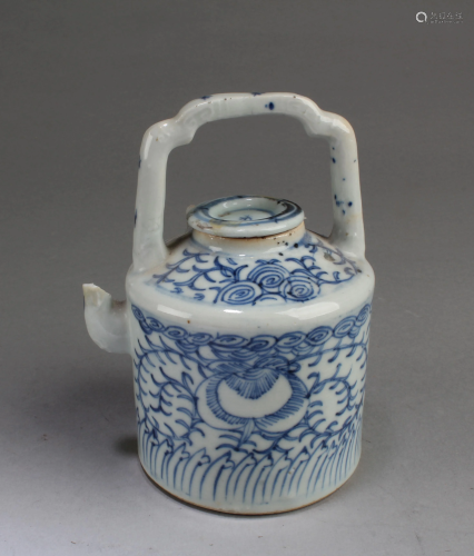 Antique Blue & White Teapot