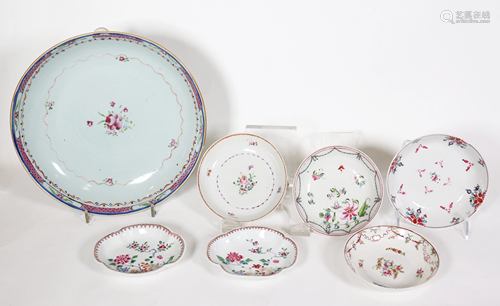 Seven 18 Century Porcelains; 4 Chinese, 3 English