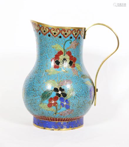 Chinese 18 / 19 C Gilt Bronze Cloisonne Pitcher