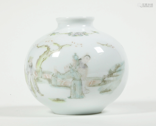 Chinese Enameled Porcelain Round Vase