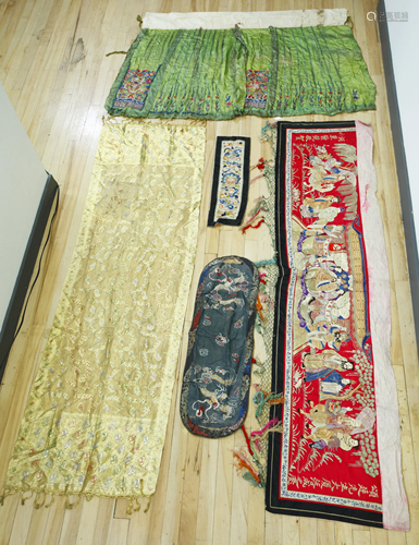 Chinese Qing Silk & Gold Embroidery