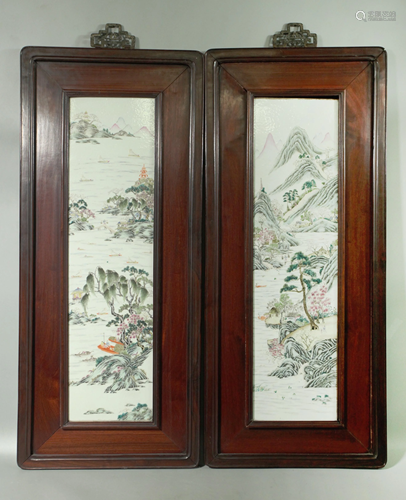 Sotheby's; Pr 19 C Chinese Rose Porcelain Plaques