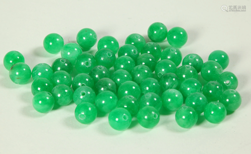 50 Chinese Translucent Green Jadeite Beads