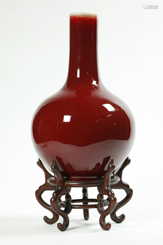 Chinese Langyao Red Monochrome Porcelain Vase