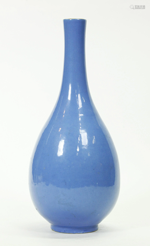 Chinese Qing Sky Blue Porcelain Bottle Vase