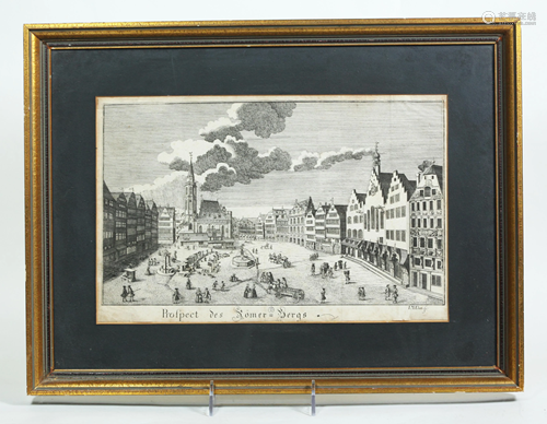 Prospect des Romer-Bergs, 18 C German Engraving