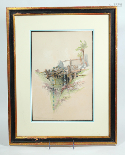 David Roberts Egypt Water Wheel Lithograph 1842