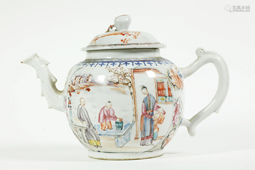 Chinese 18 C Famille Rose Porcelain Teapot