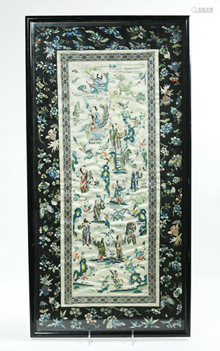 Chinese Qing Embroidered Silk Sleeve Borders