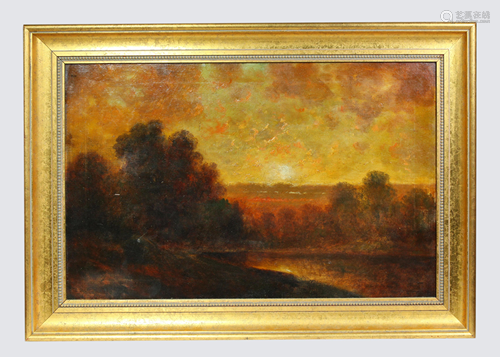 American School ca 1900 Oil Canvas Sunrise /Su…