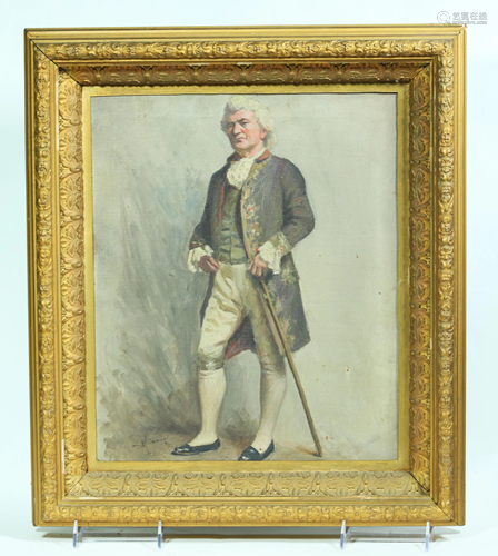 M. Sawyer; 1894 Oil Canvas Actor in 18 C Costume