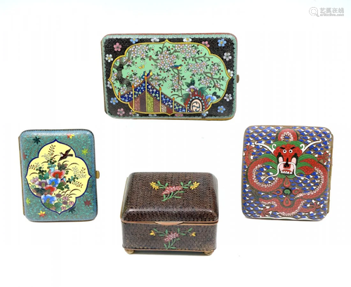 4 PC. CHINESE CLOISONNE BOXES