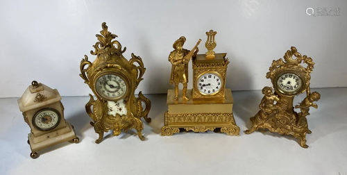 4 FRENCH MANTLE CLOCKS