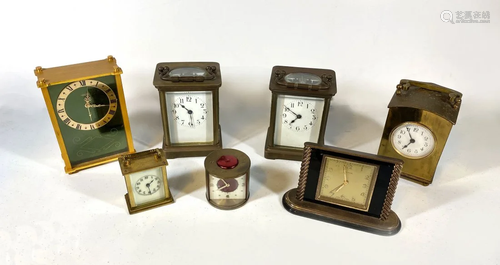 SEVEN SMALL CLOCKS CARRIAGE CLOCKS MORE