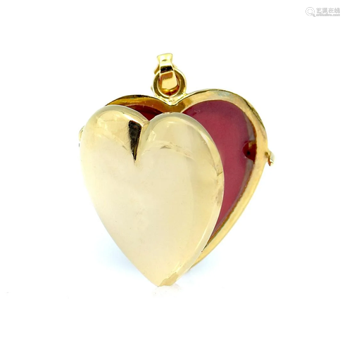 18K MID CENTURY HEART LOCKET