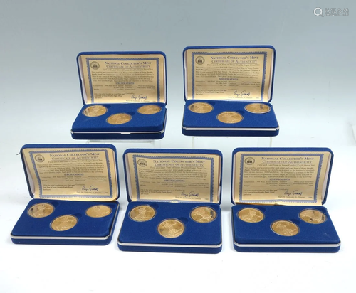 5 BOXES SETS GOLD CLAD SILVER DOUBLE EAGLE …