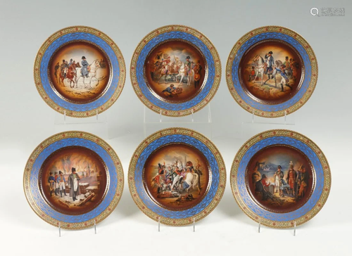 6 PC. CZECH CARLSBAD PORCELAIN NAPOLEONIC PL…