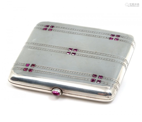 ART DECO SILVER CIGARETTE CASE