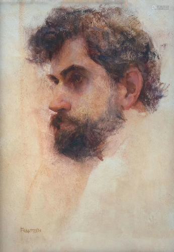 FRANTZEN PORTRAIT PAINTING OF A BEARDED MAN