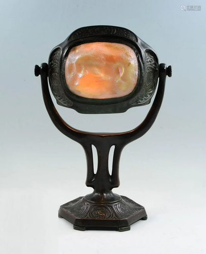 TIFFANY TURTLEBACK DESK LAMP W/ ZODIAC BASE