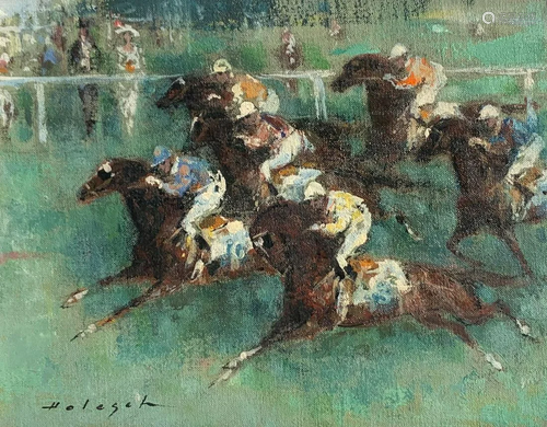 HOLESCH HORSE RACING PAINTING