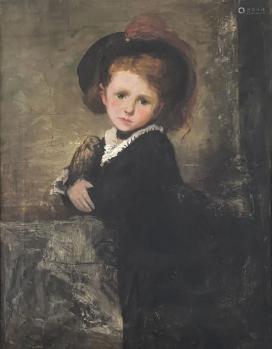 FINE PORTRAIT PAINTING OF A YOUNG GIRL