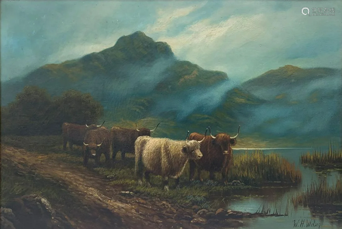 W. H. WATSON HIGHLAND CATTLE PAINTING