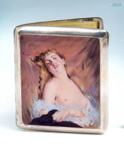 SILVER & ENAMEL EROTIC WOMAN CIGARETTE …