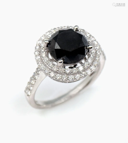 14K BLACK & WHITE DIAMOND RING