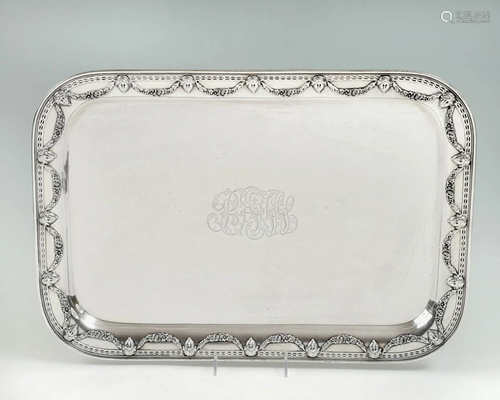 LARGE STERLING SILVER WHITING CO. SERVING TRAY