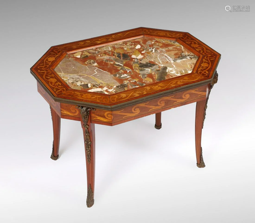 INLAID MARBLE TOP TABLE