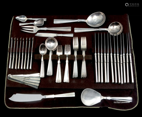 81 PC. DANISH HANS HANSEN STERLING SILVER FL…