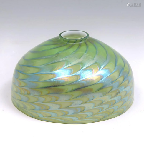 SIGNED TIFFANY STYLE ART GLASS SHADE