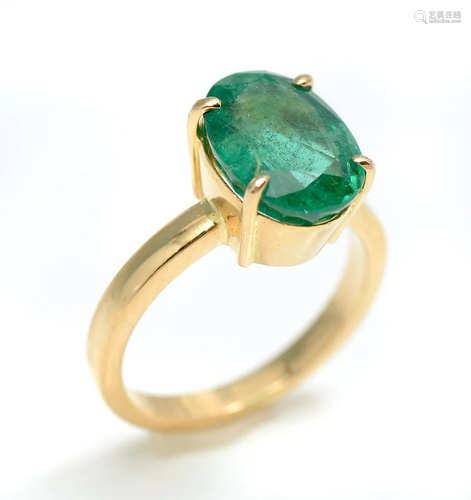 18K 3.75 CT EMERALD RING