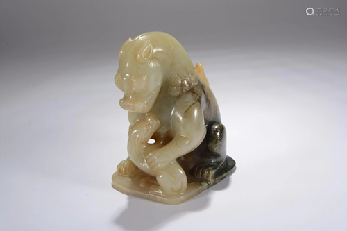 ANCIENT JADE TOMB-GUARDIAN ORNAMENT