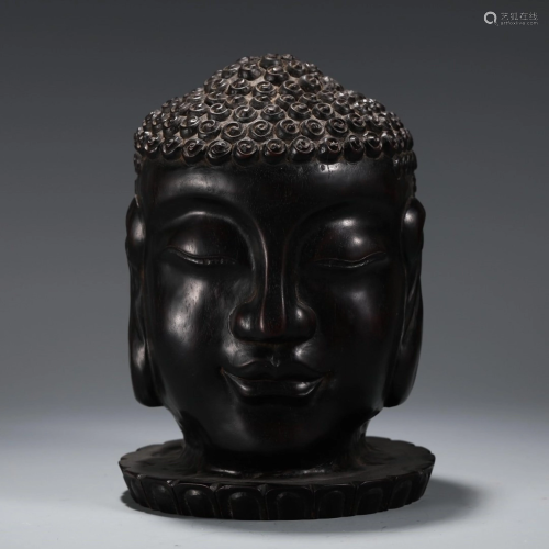 ZITAN WOOD BUDDHA-HEAD ORNAMENT