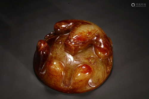 ANCIENT JADE BEAST KNOB ORNAMENT