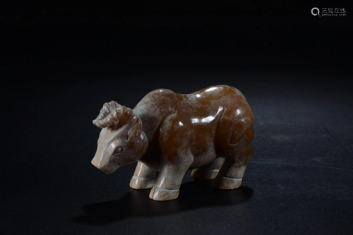 ANCIENT JADE COW ORNAMENT