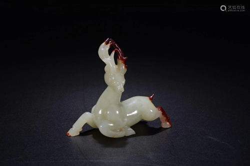 HETIAN JADE AUSPICIOUS DEER ORNAMENT