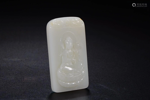 HETIAN JADE GUAN'YIN TABLET